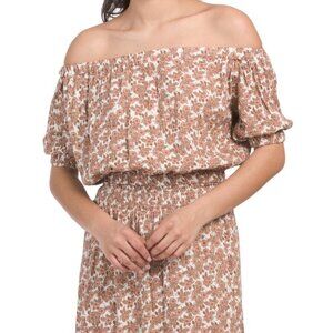 Cupcakes & Cashmere Off The Shoulder Gauze Boho Top Size M